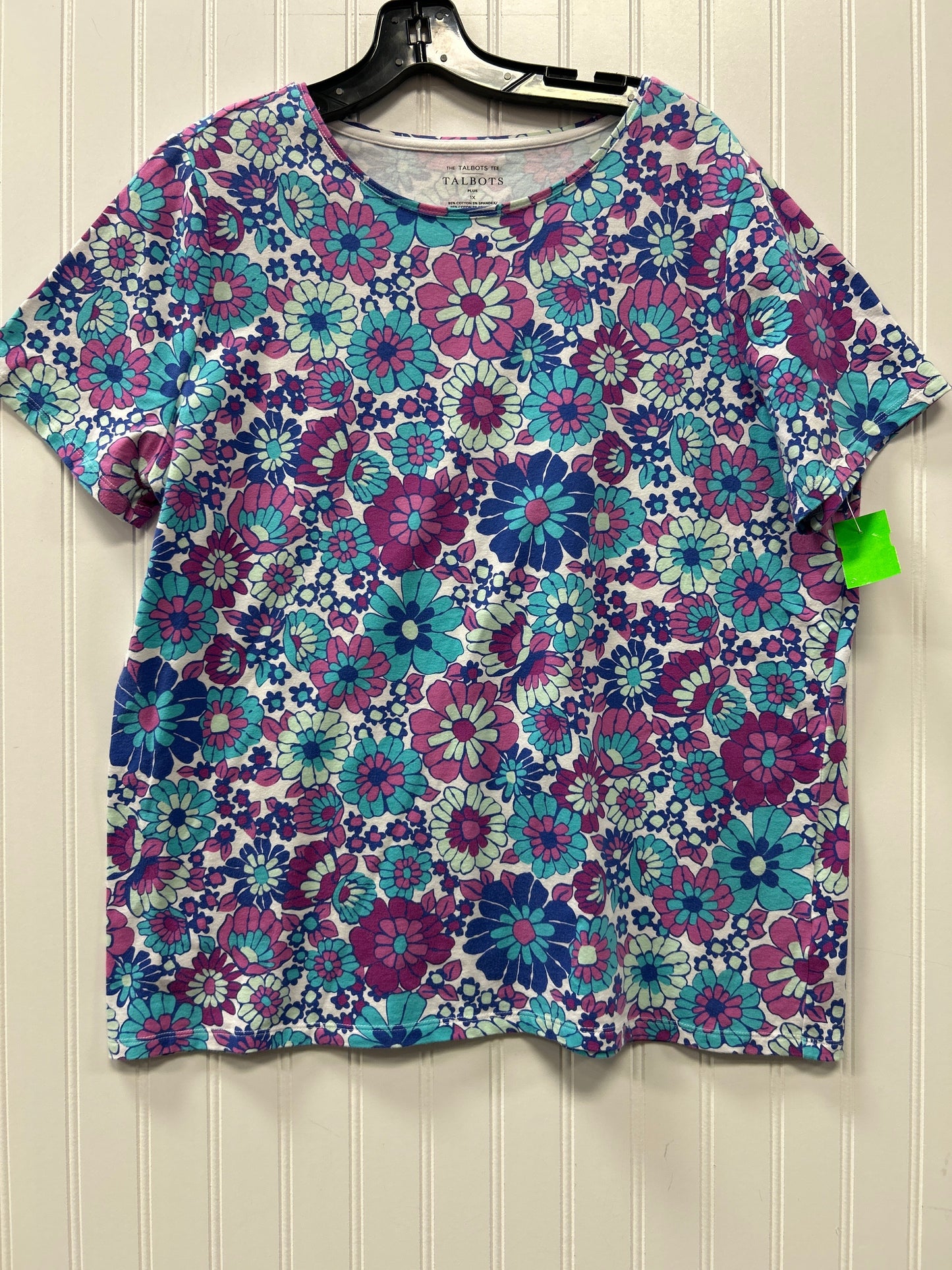 Top Ss By Talbots In Floral Print, Size:1X