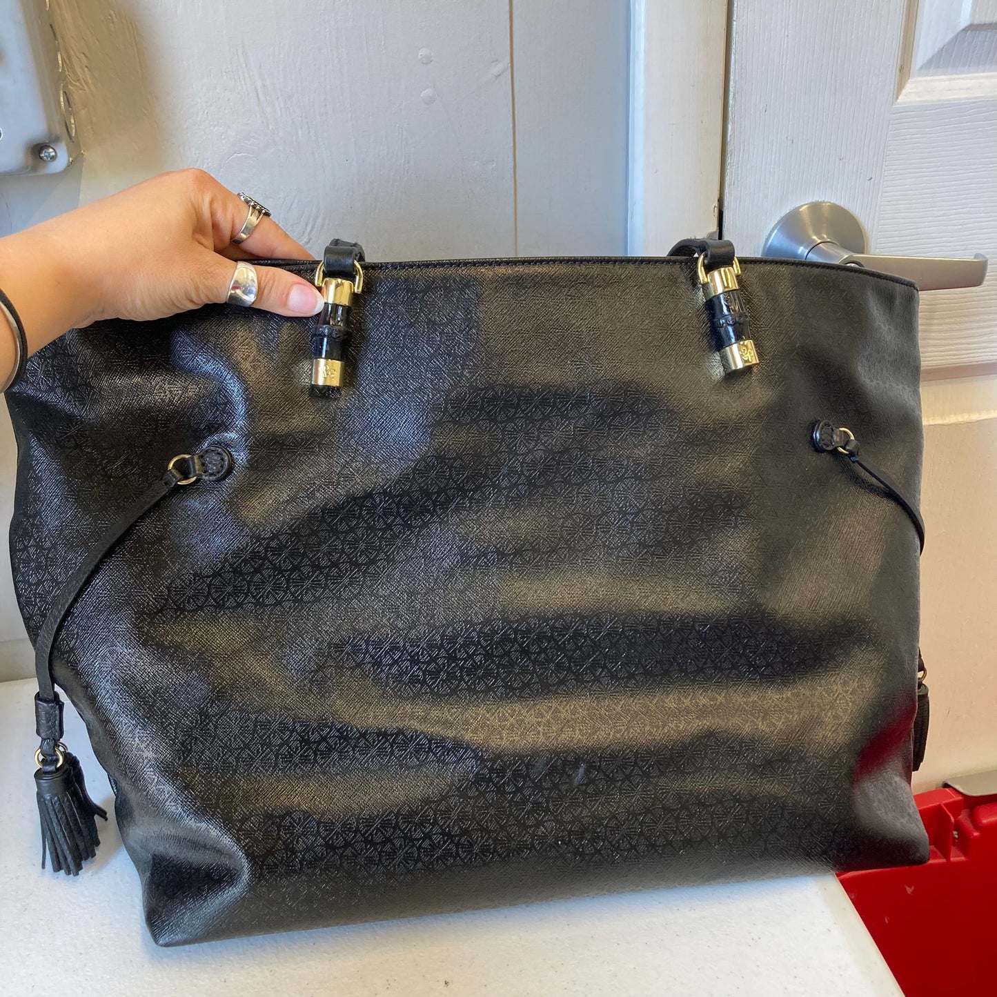Tote Designer By Lilly Pulitzer In Black, Size:Large