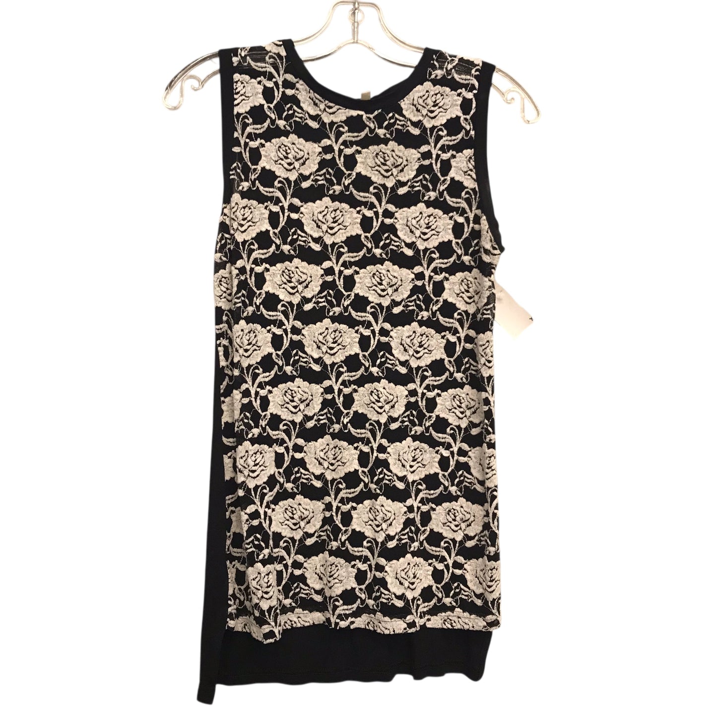 Top Sleeveless By Frenchi In Black & White, Size:Xs