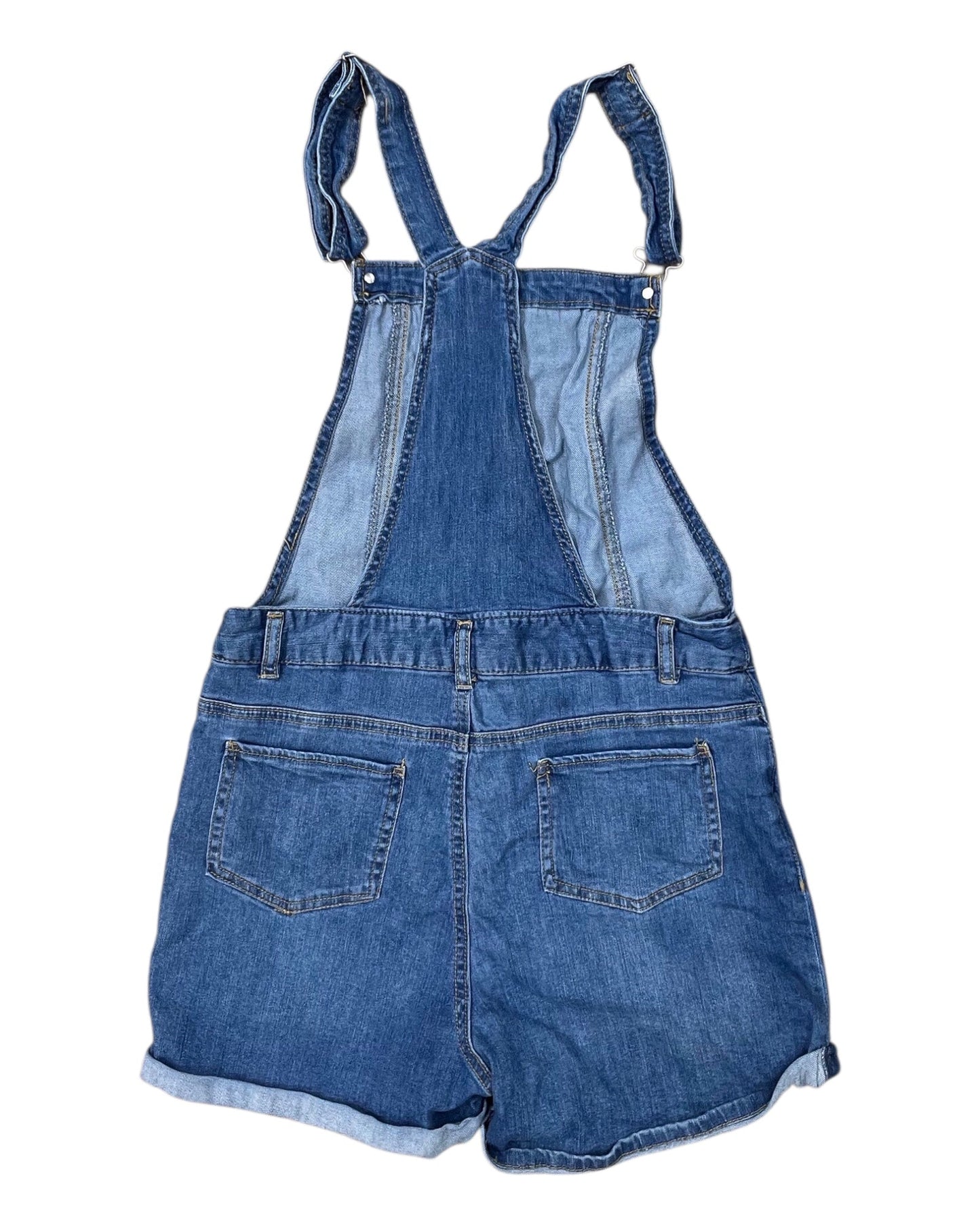 Shortalls By Love Tree In Blue Denim, Size:12