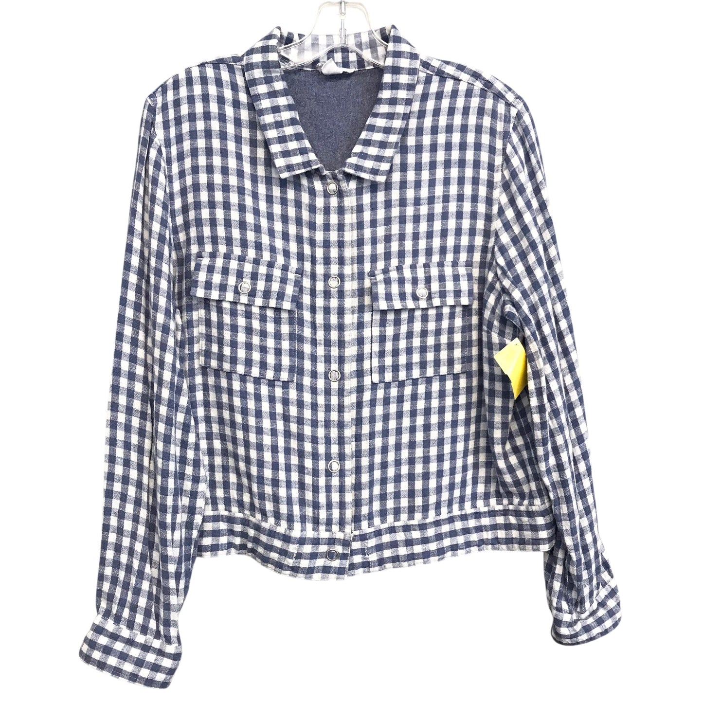 Top Ls By Tribal In Checkered Pattern, Size:L