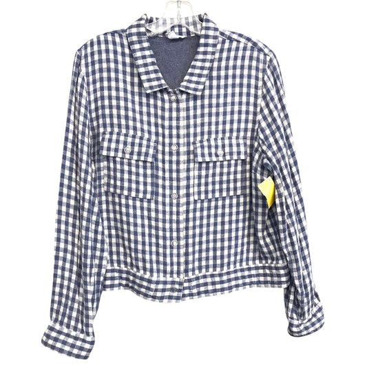 Top Ls By Tribal In Checkered Pattern, Size:L