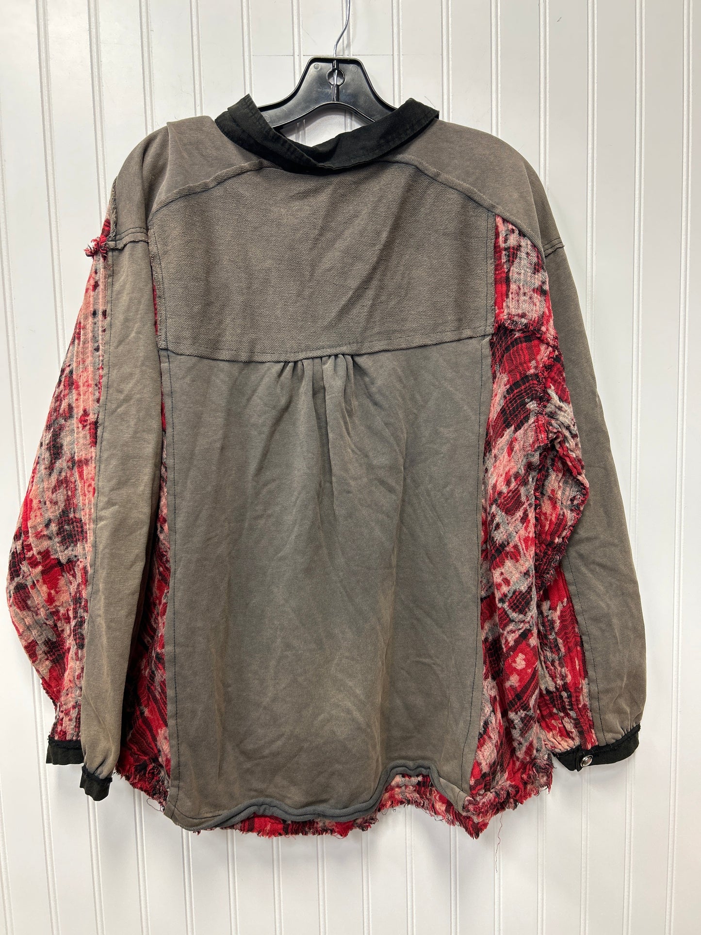 Blouse Ls By Pol In Taupe, Size:L