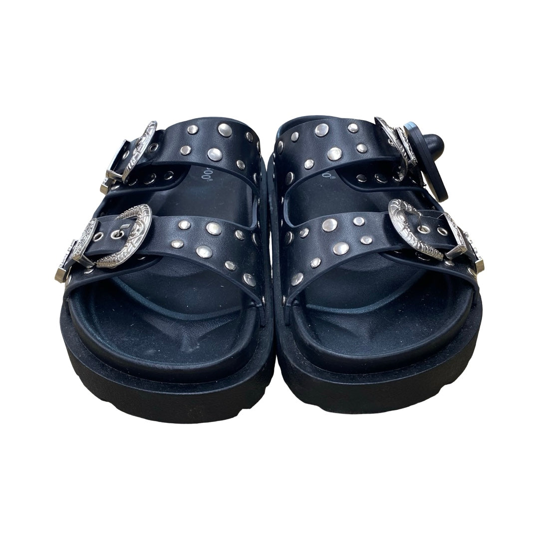 Sandals Flats By Bamboo In Black, Size:7
