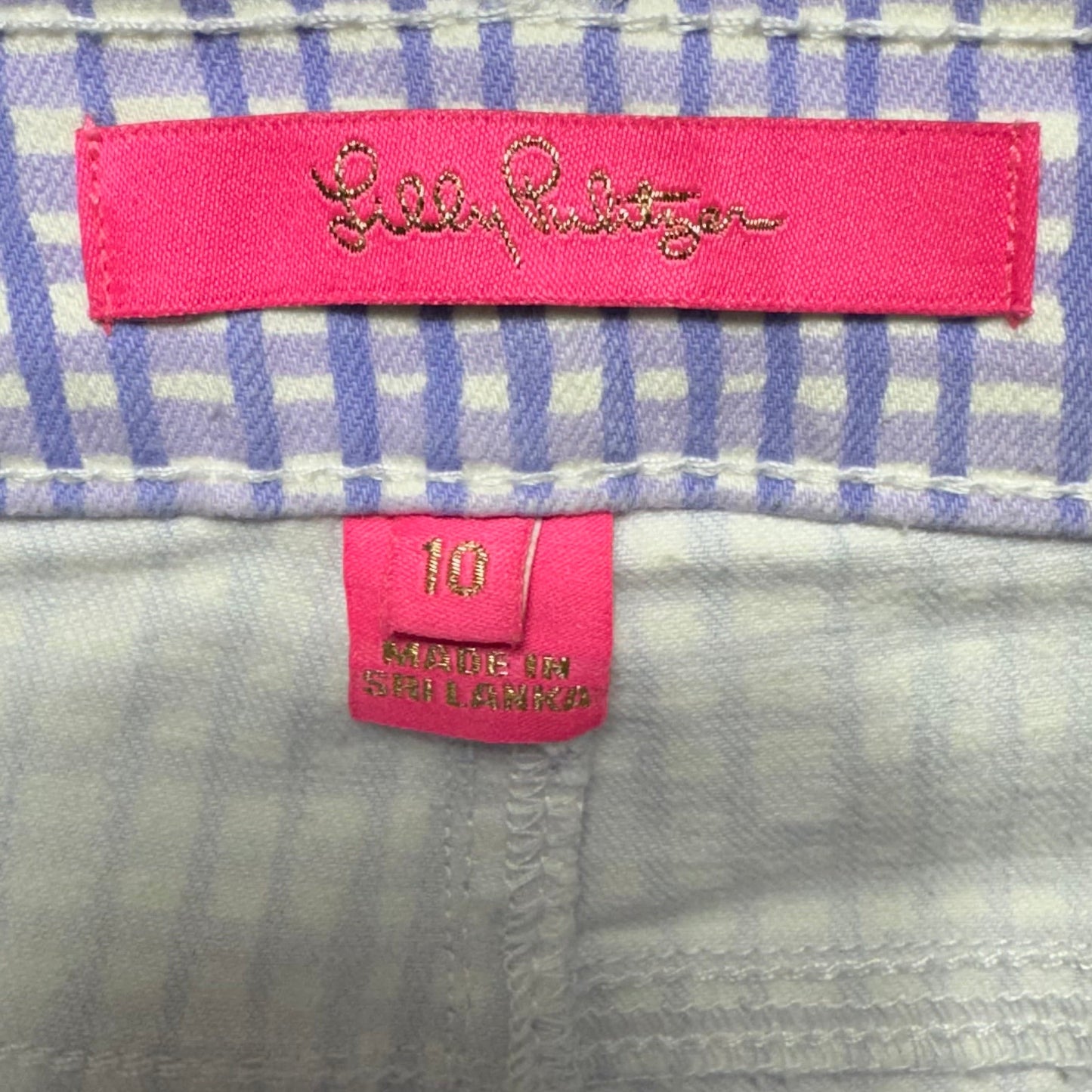 South Ocean High-Rise Skinny Gingham Style Pants Designer By Lilly Pulitzer In Light Lilac Verbena, Size: 10/30