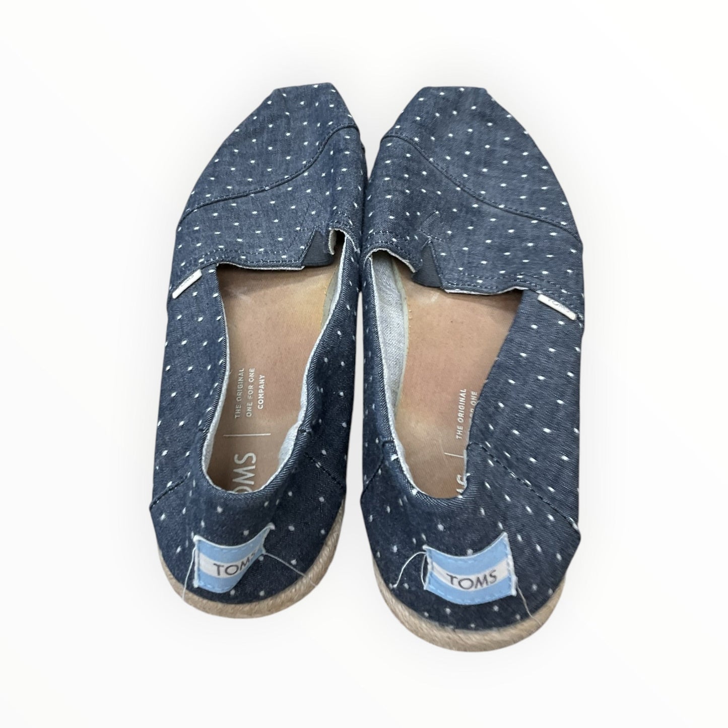 Shoes Flats By Toms In Blue & White, Size:9