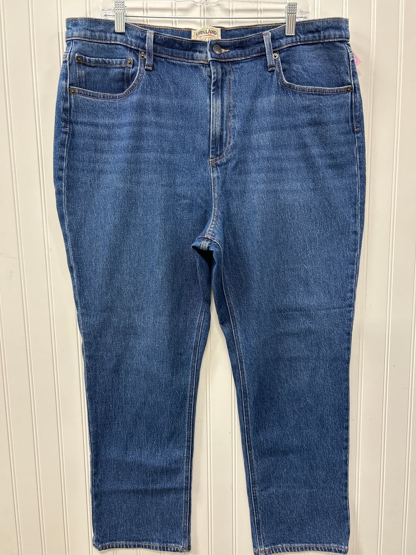 Jeans Straight By Kirkland In Blue Denim, Size:18