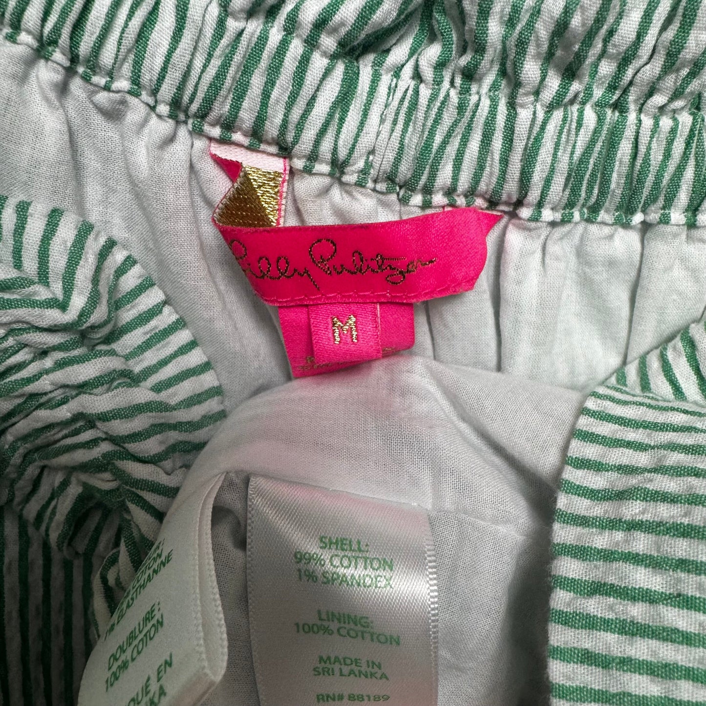 Seersucker Top Long Sleeve Designer By Lilly Pulitzer In Striped Pattern, Size: M