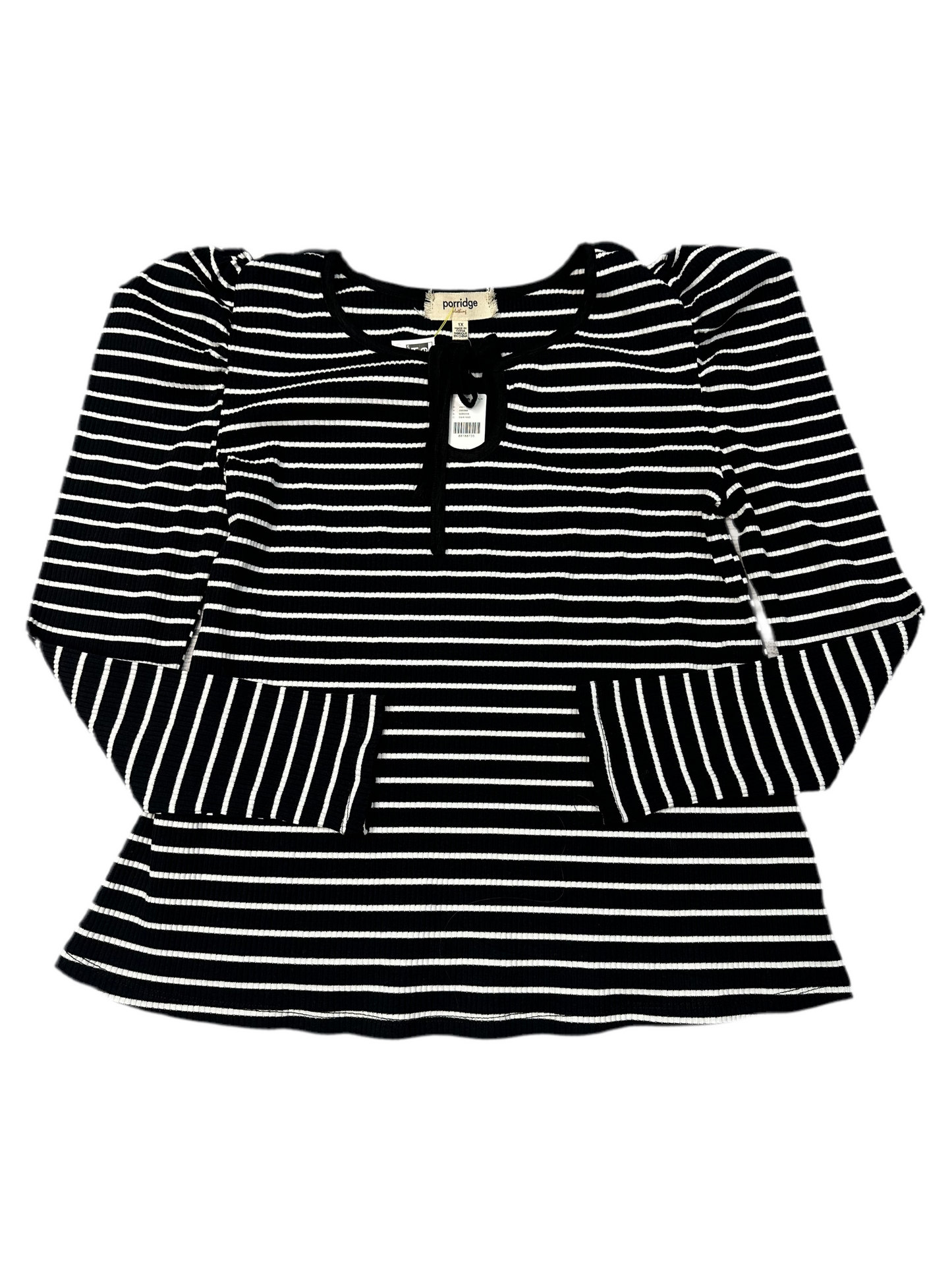 Top Long Sleeve By Anthropologie In Striped, Size: 1x