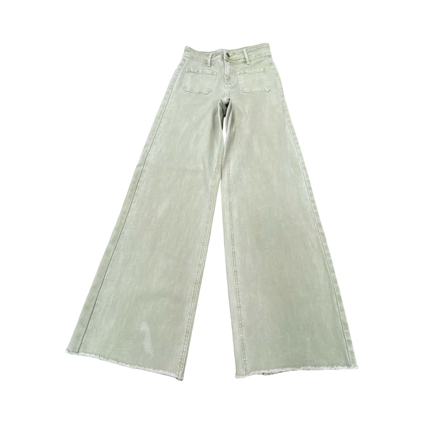 Jeans Wide Leg By Oat In Green, Size:2