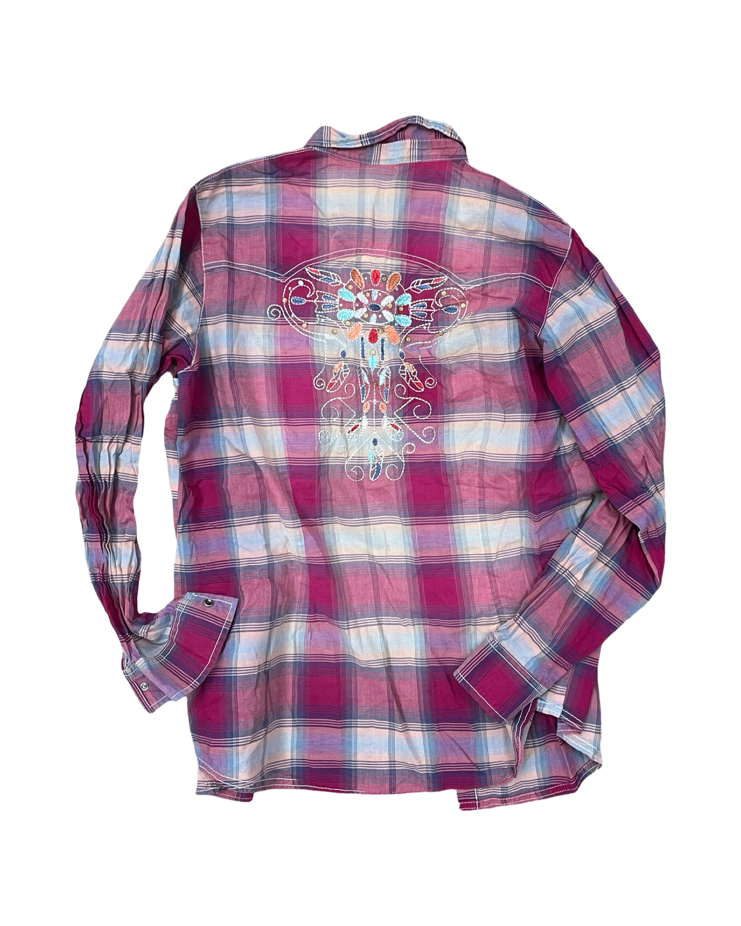 Blouse Ls By Wrangler In Pink, Size:1X