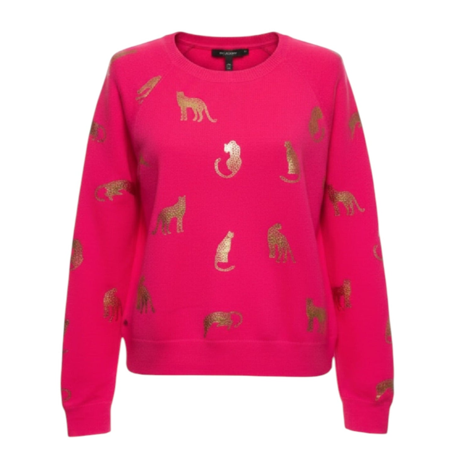 Metallic Cheetah Sweater Cashmere By Brodie In Animal Print, Size: M