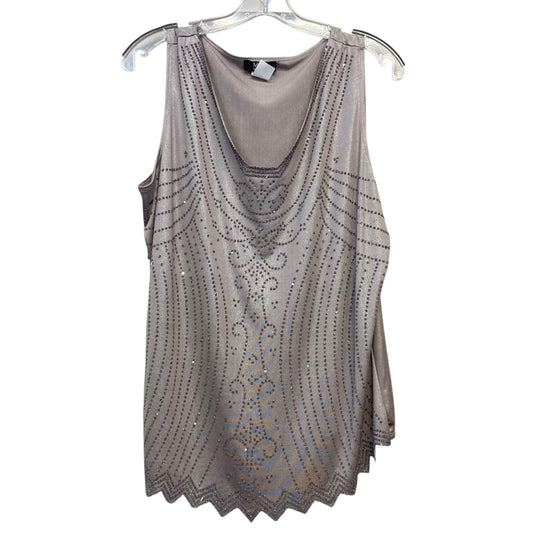 Top Sleeveless By Msk In Taupe, Size:1X