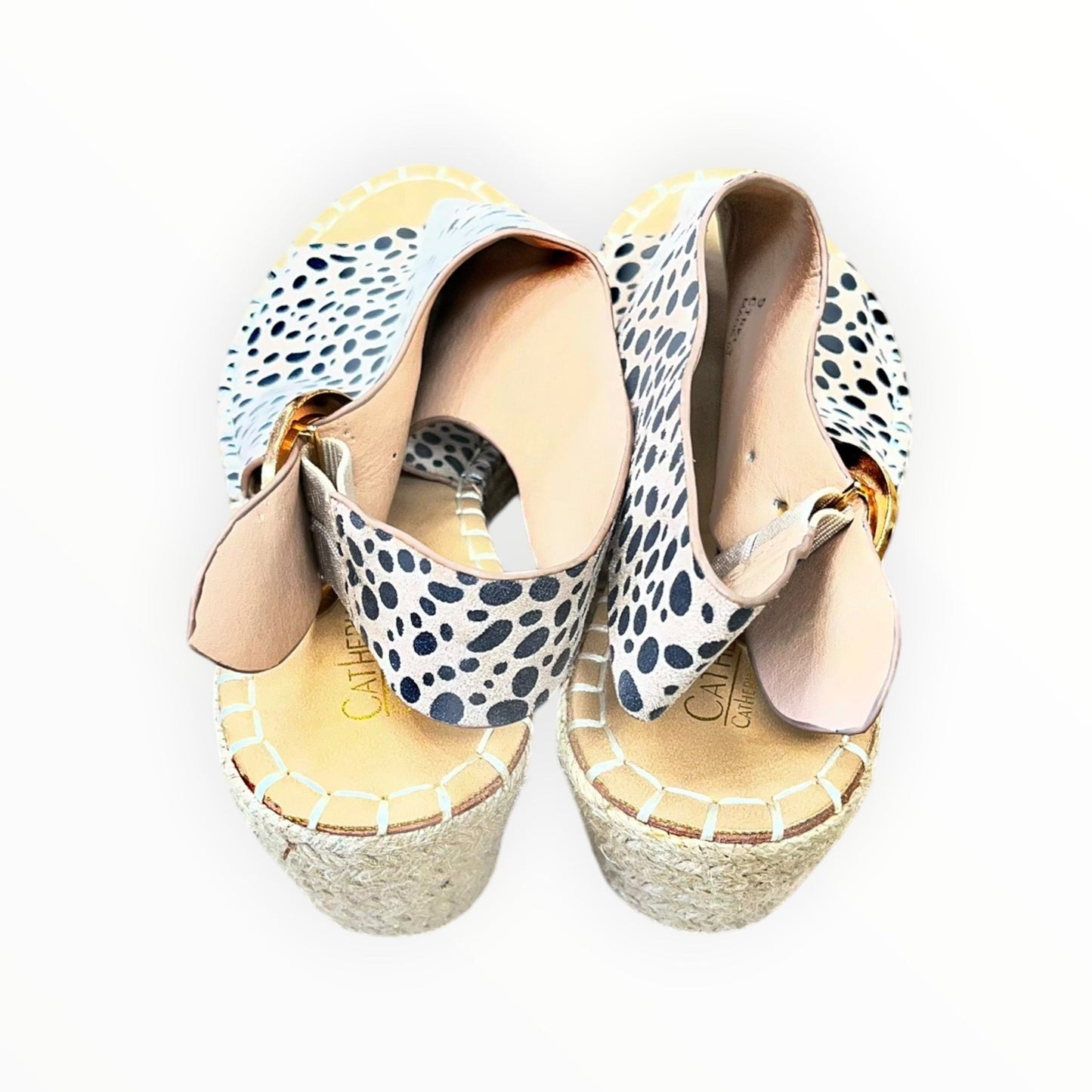 Sandals Heels Wedge By Catherine Malandrino In Tan, Size:9