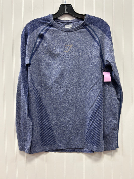 Athletic Top Ls Crewneck By Gym Shark In Blue, Size:M