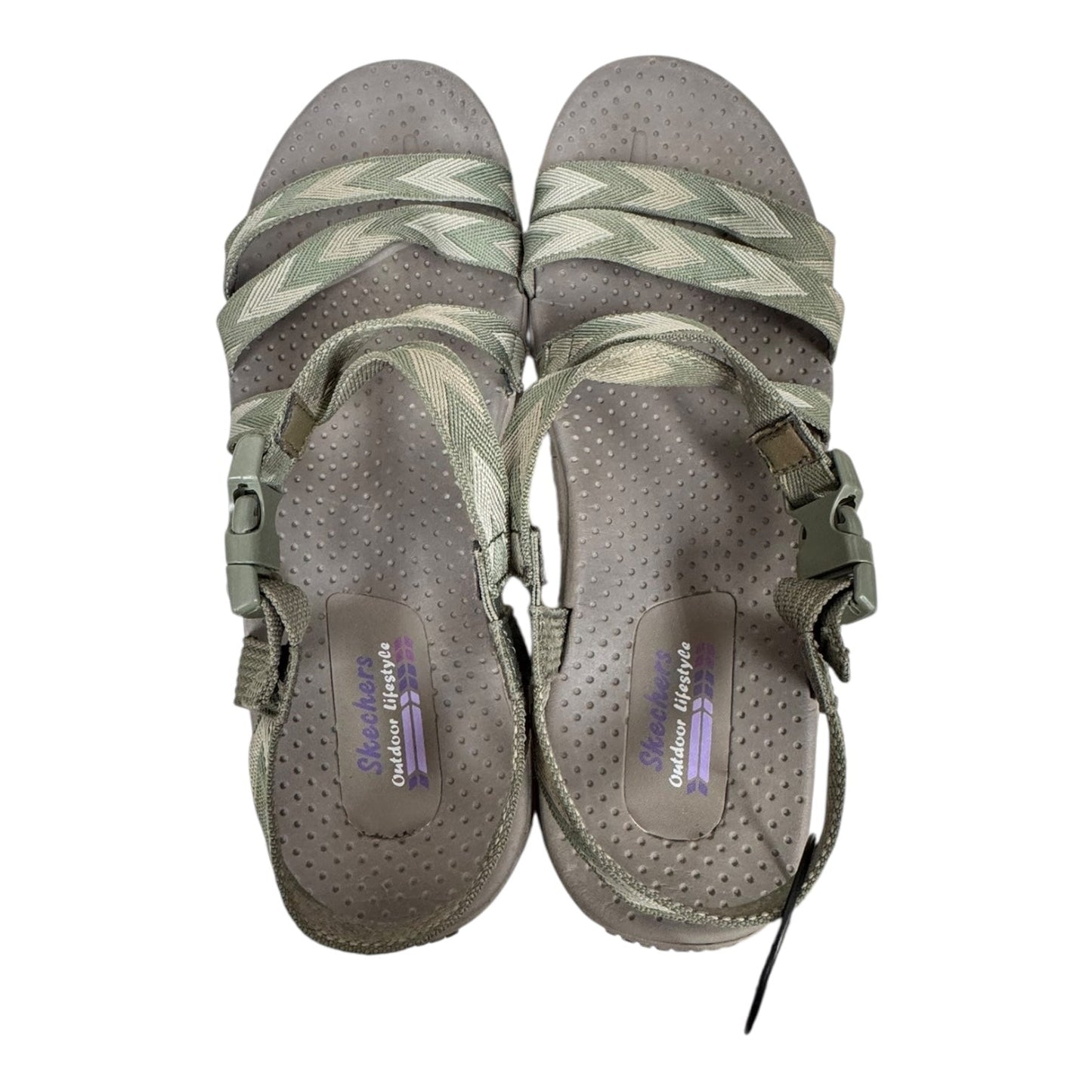 Sandals Flats By Skechers In Green, Size:8