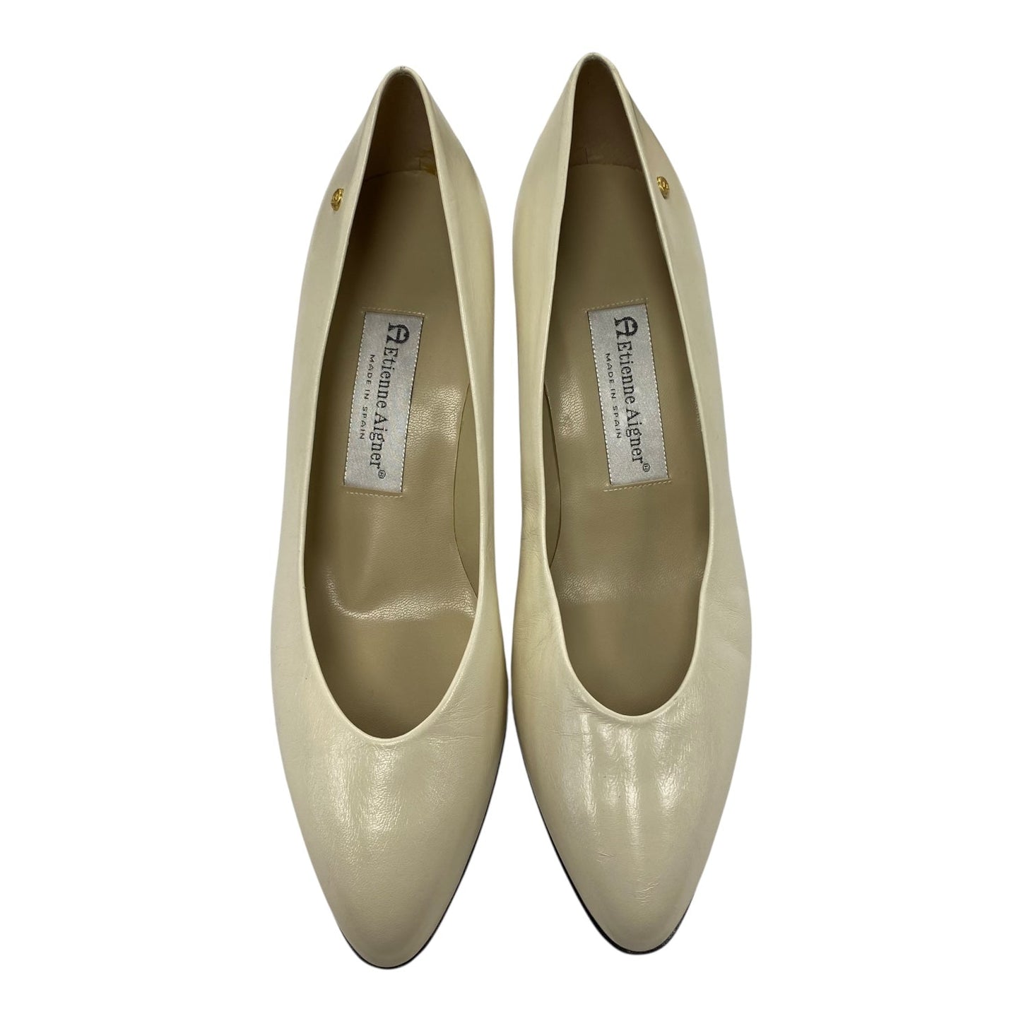 Shoes Heels Kitten By Etienne Aigner In Cream, Size:9