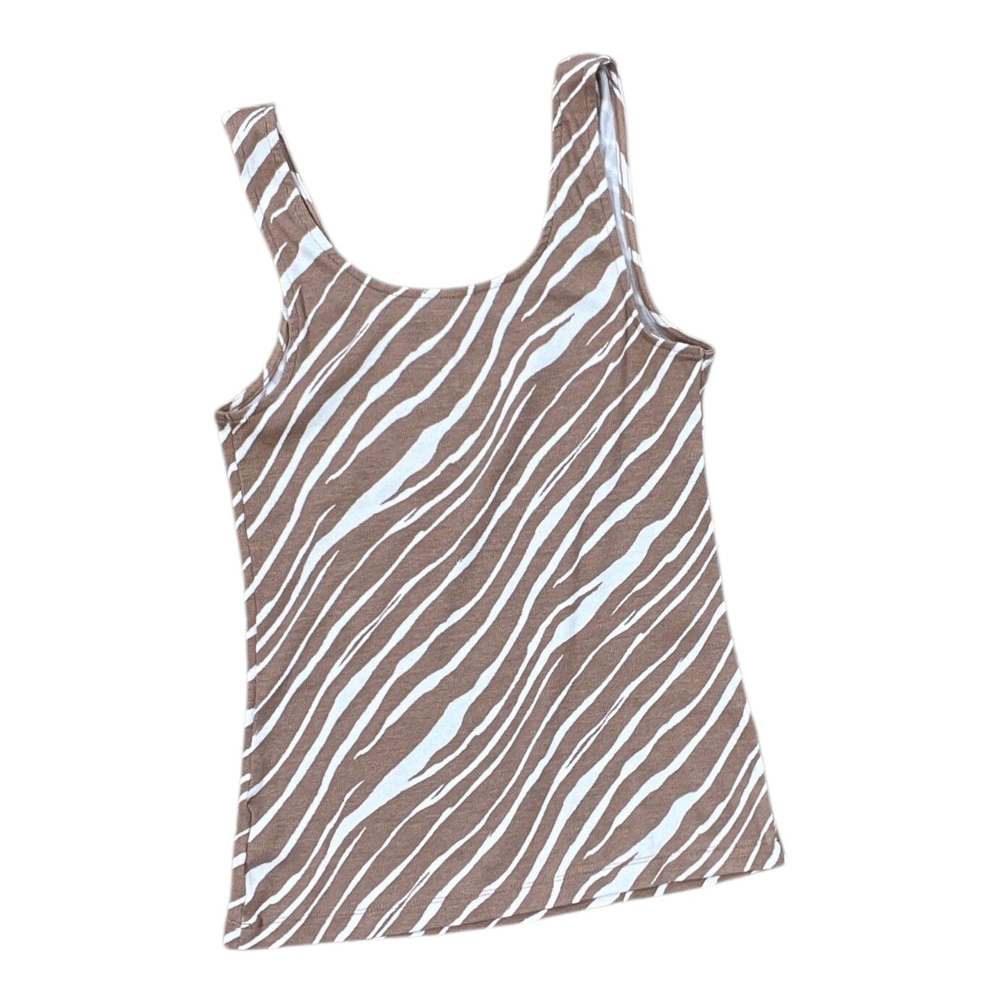 Tank Top By A New Day In Tan & White, Size:M
