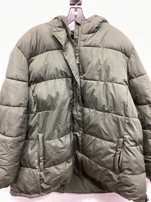Coat Puffer & Quilted By Amazon Essentials In Green, Size:3X