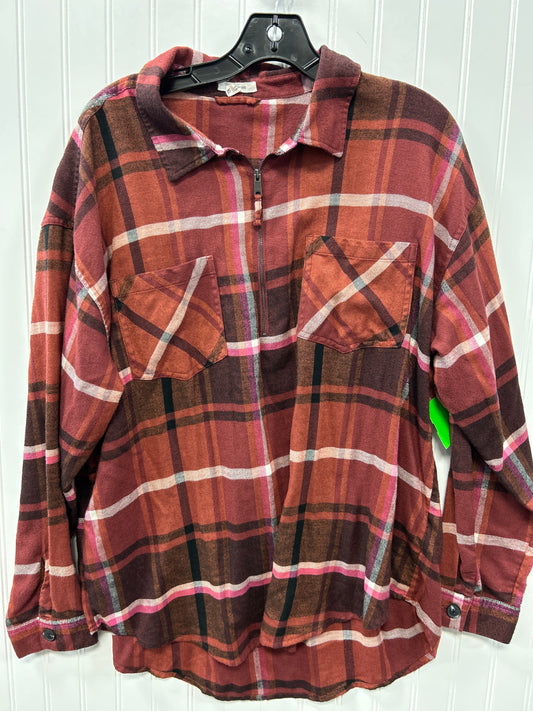 Blouse Ls By Maurices In Red, Size:Xl