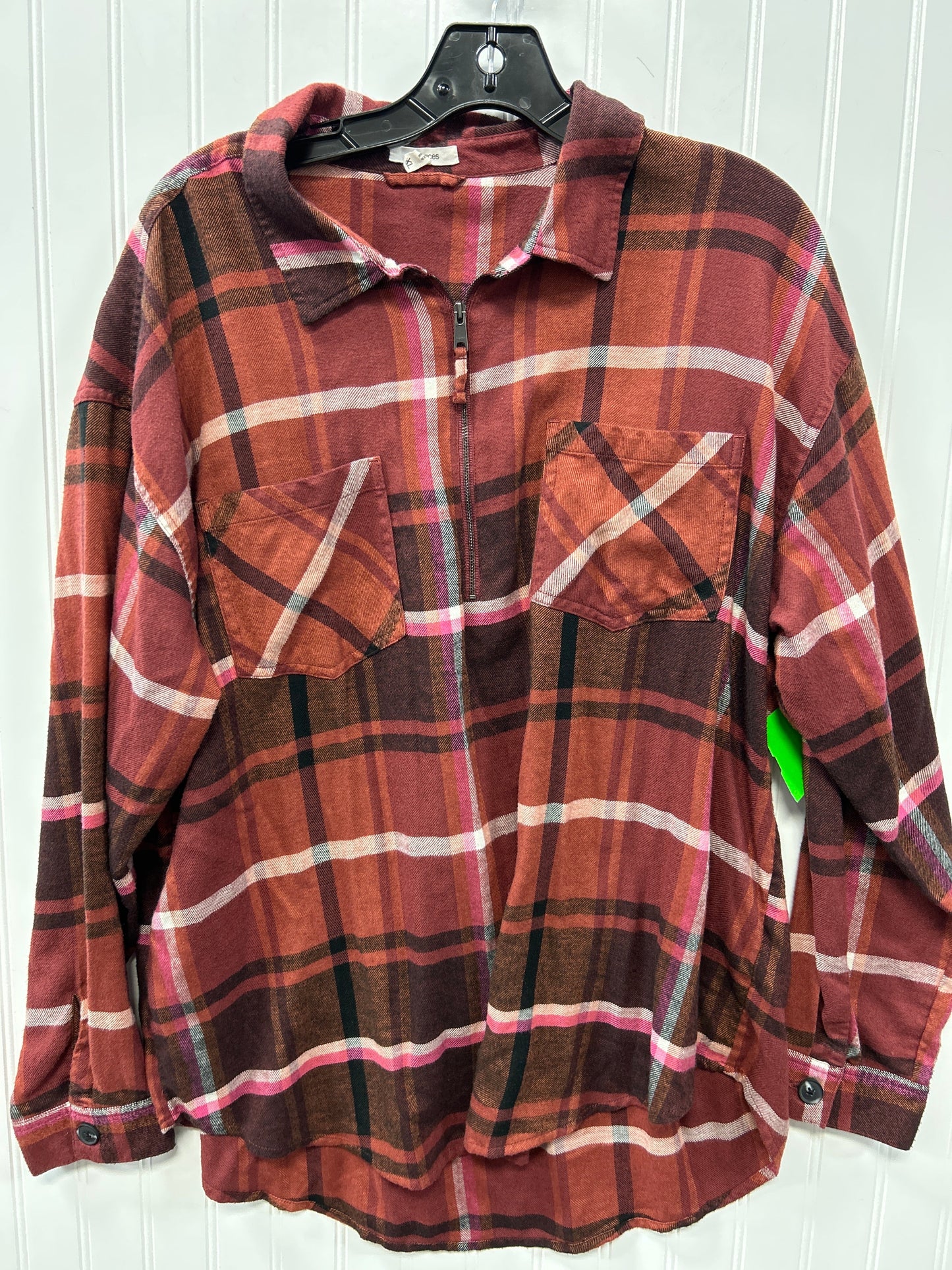 Blouse Ls By Maurices In Red, Size:Xl