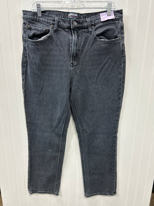 Jeans Straight By Kirkland In Black Denim, Size:12