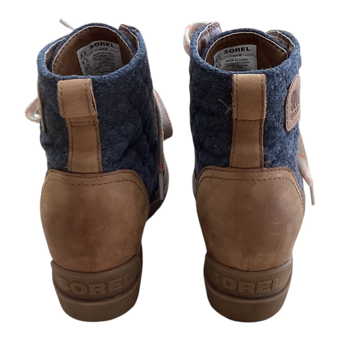 Boots Ankle Heels By Sorel In Brown & Grey, Size:8.5