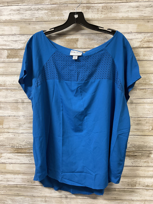 Top Sleeveless By Ava & Viv In Blue, Size:2X