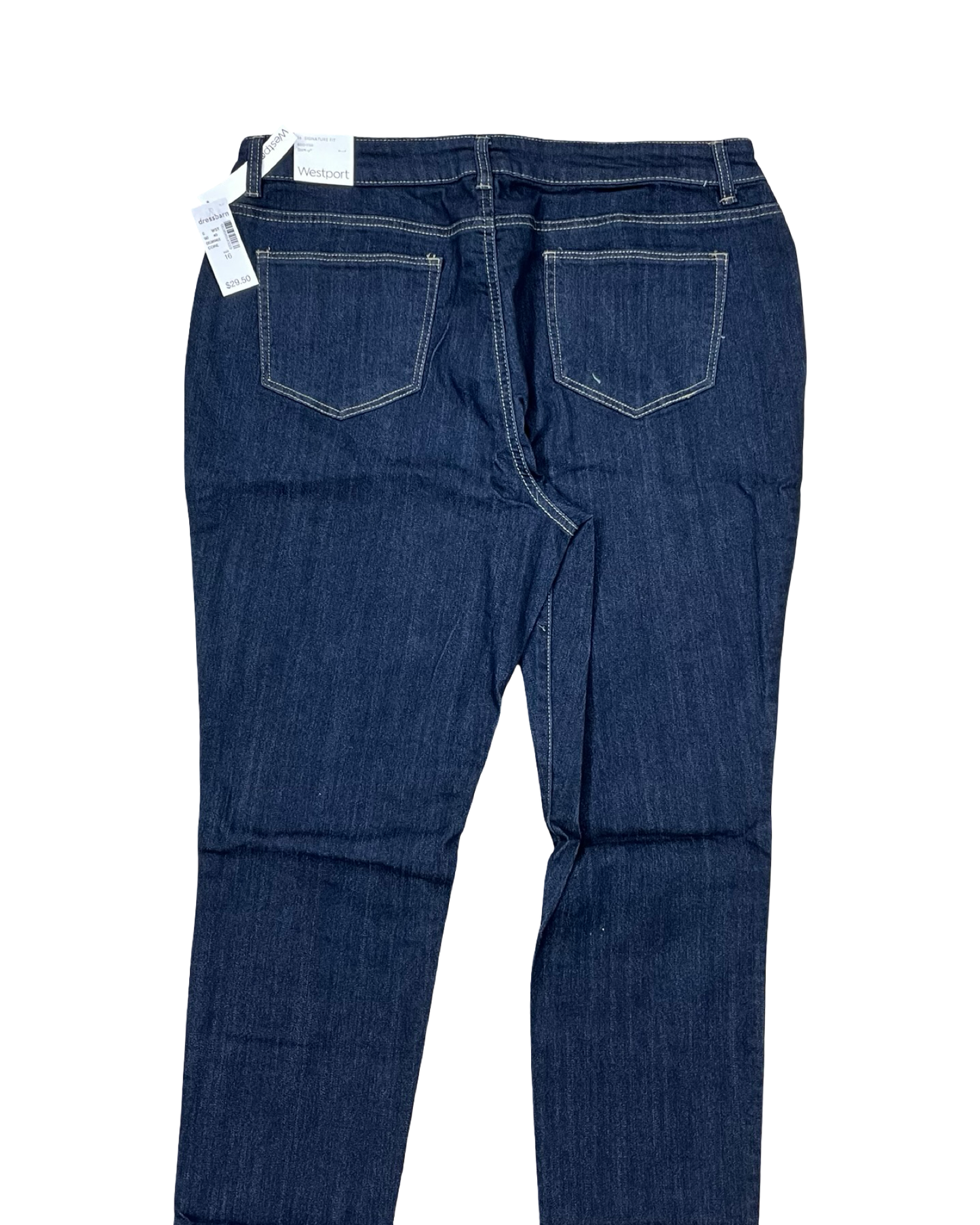 Jeans Skinny By Westport In Blue Denim, Size:16