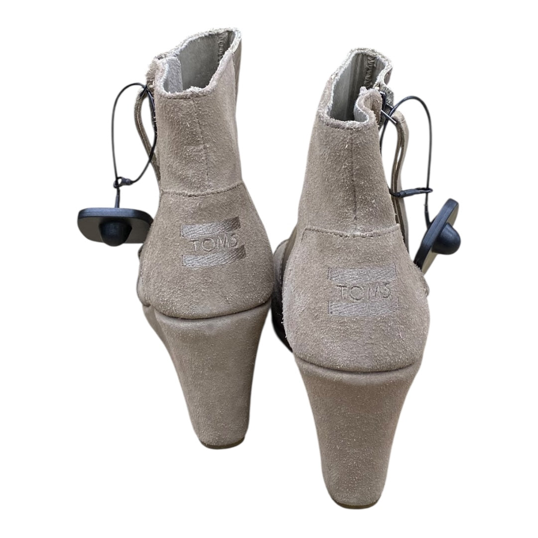 Boots Ankle Heels By Toms In Taupe, Size:7.5