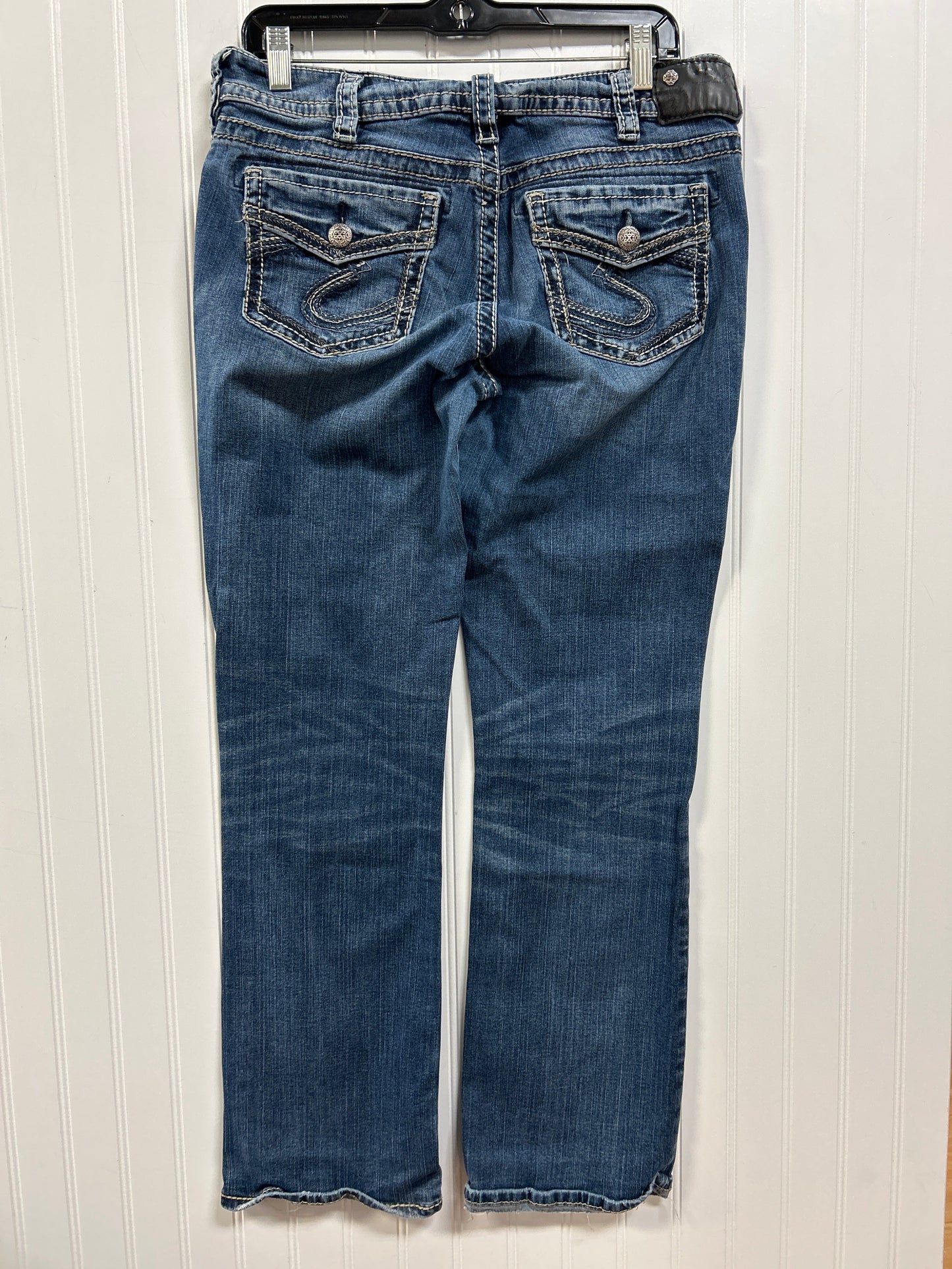 Jeans Boot Cut By Silver In Blue Denim, Size:10