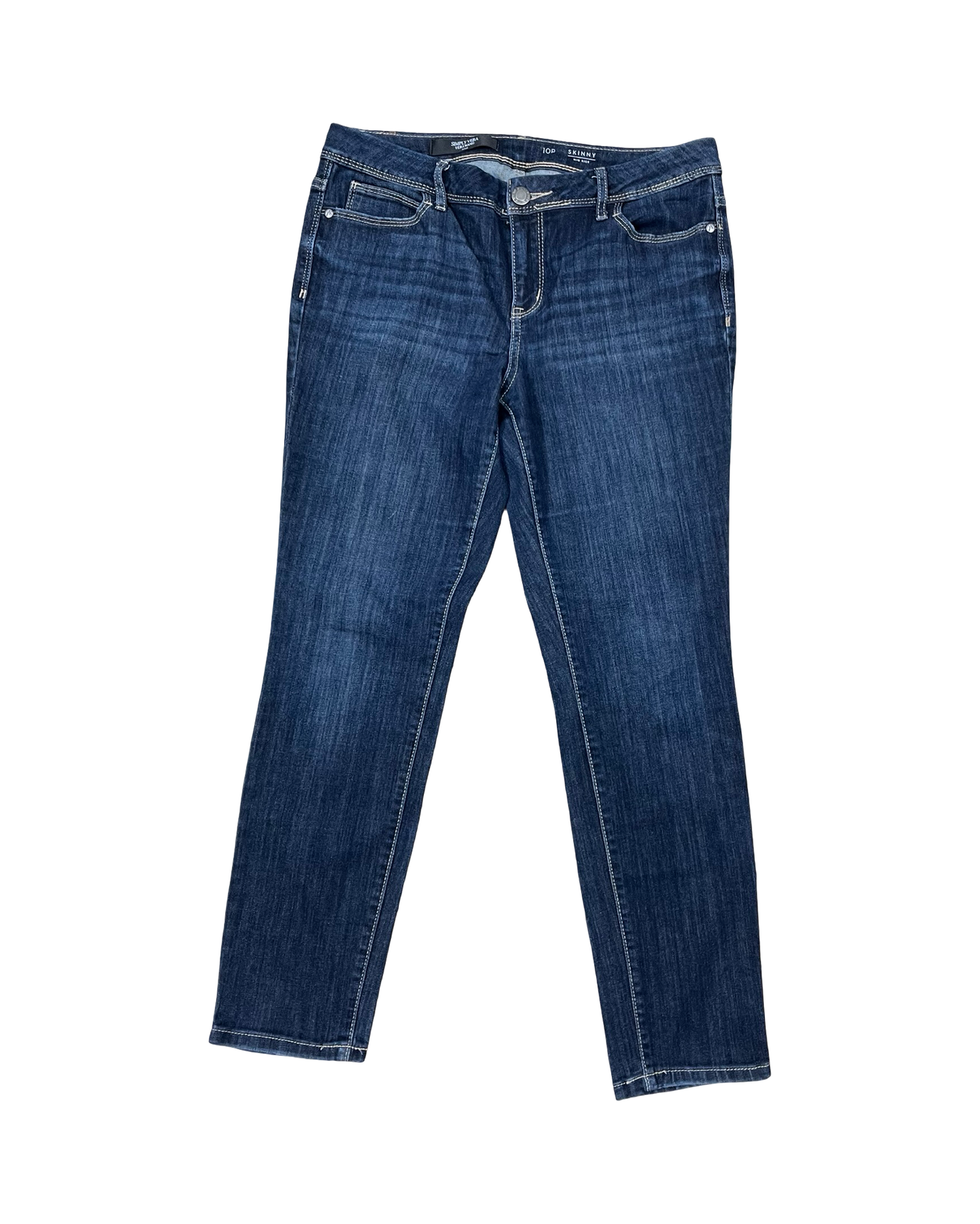 Jeans Skinny By Simply Vera In Blue Denim, Size:10P