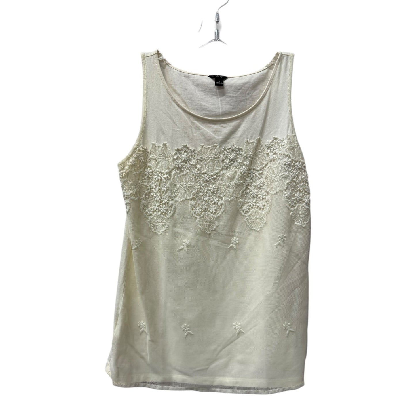 Top Sleeveless By Ann Taylor In Ivory, Size:S