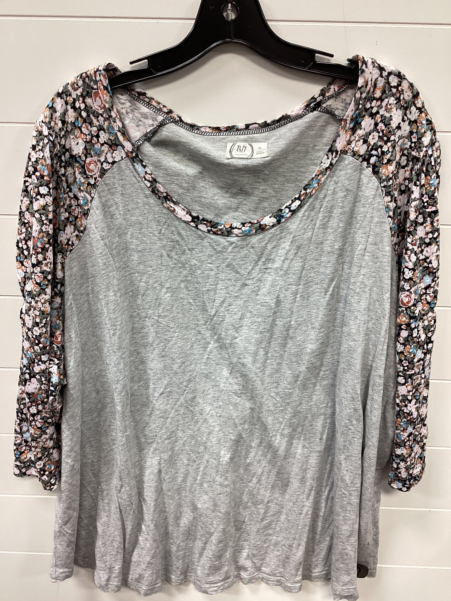 Top Ls By Maurices In Grey, Size:4X