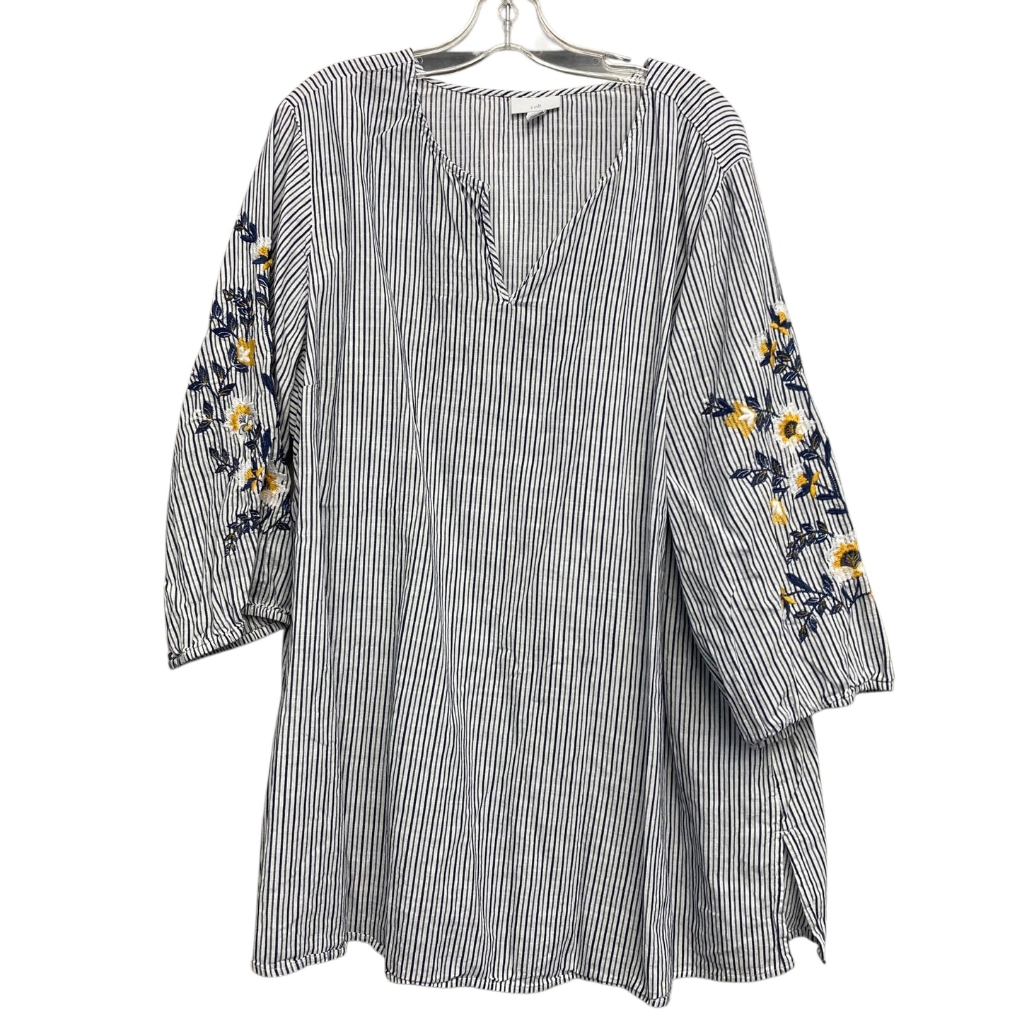 Top 3/4 Sleeve By J. Jill In Striped Pattern, Size:3X