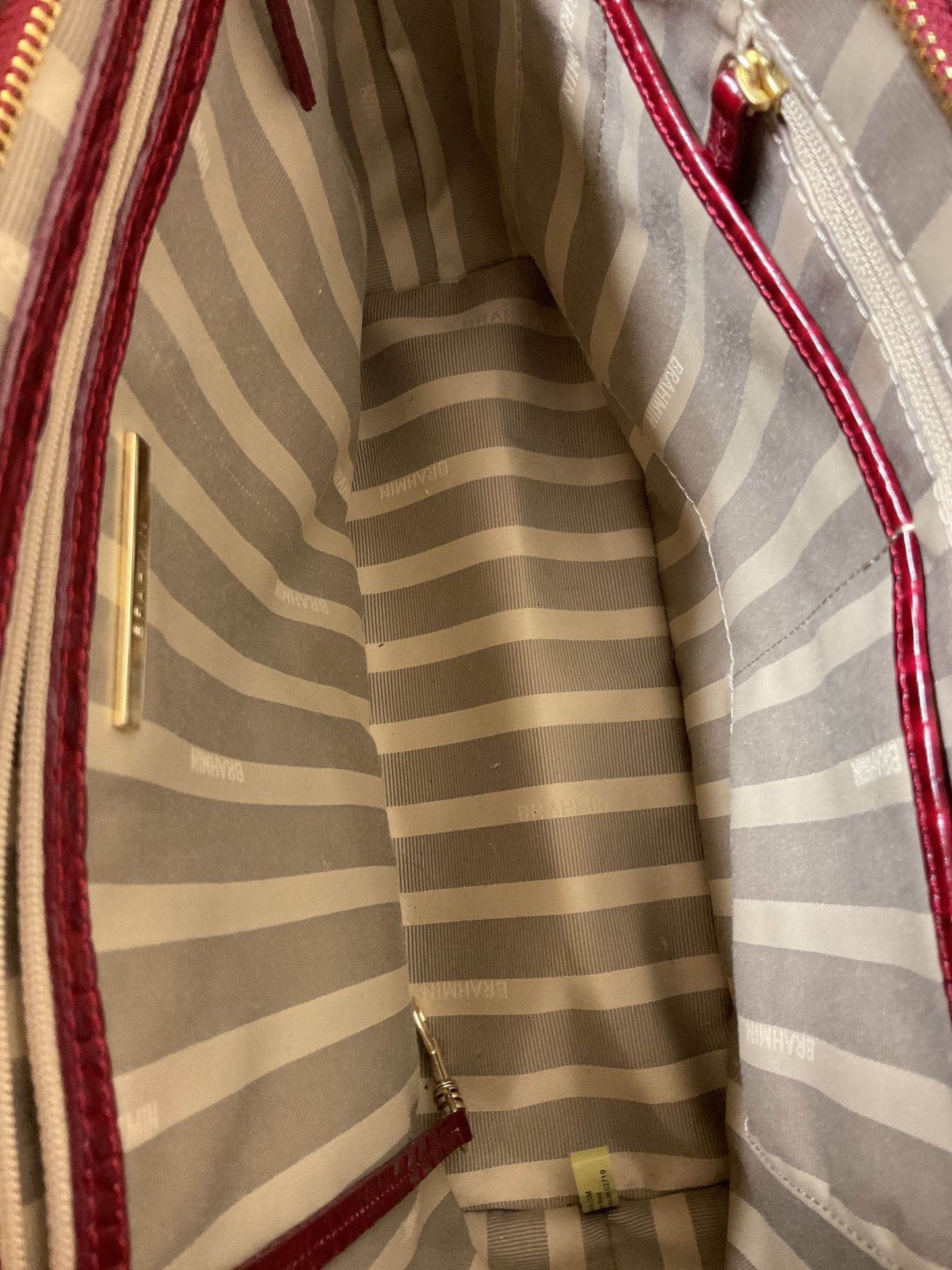 Tote Designer By Brahmin In Red, Size:Large