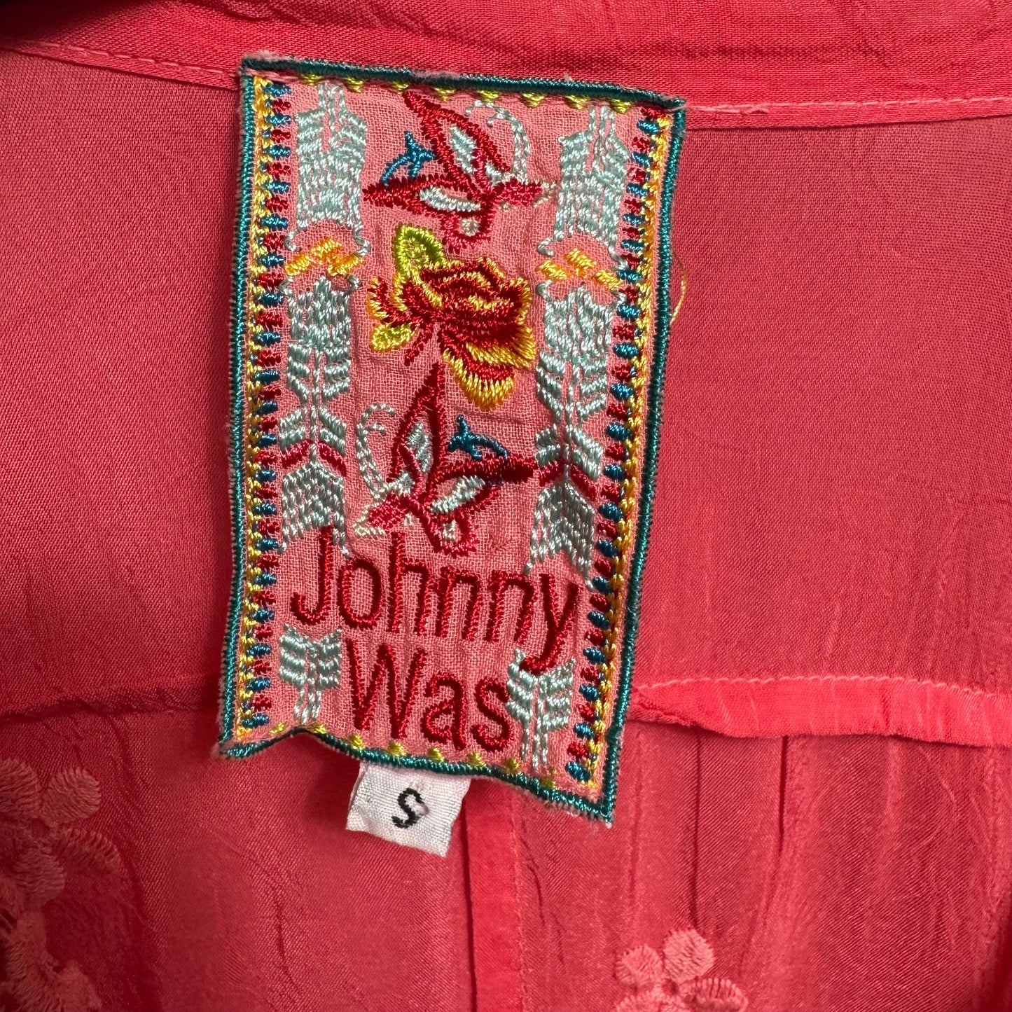 Eyelet Dress Casual Maxi By Johnny Was In Coral, Size: S