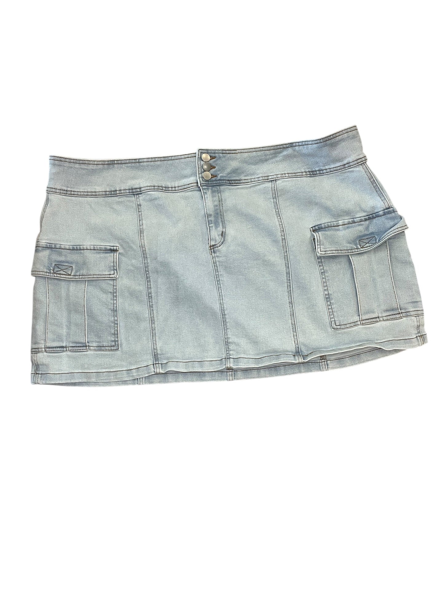 Skirt Mini & Short By Arula In Blue Denim, Size:3X