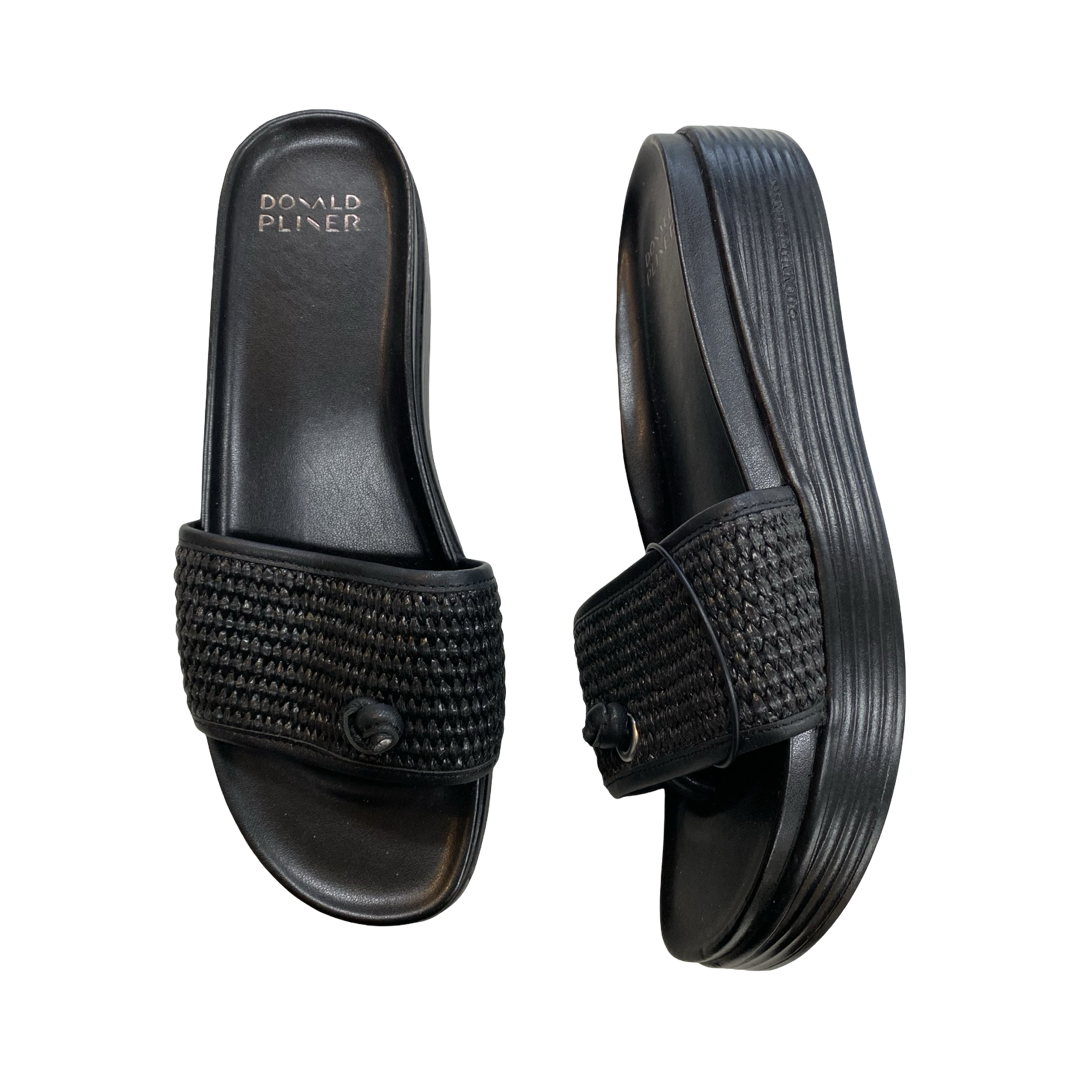 Sandals Heels Block By Donald Pliner In Black, Size:10