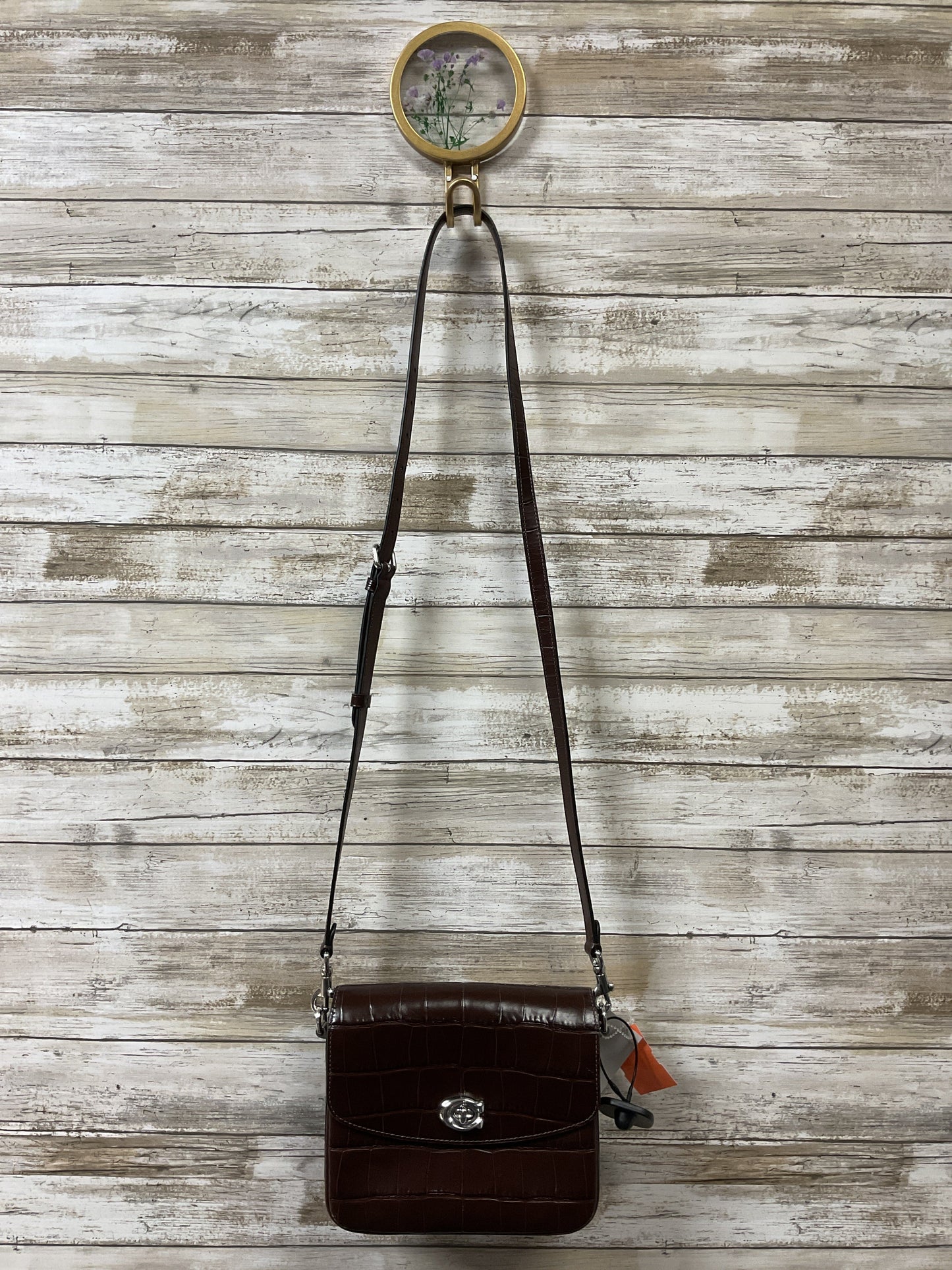 Crossbody Designer By Coach In Brown, Size:Small