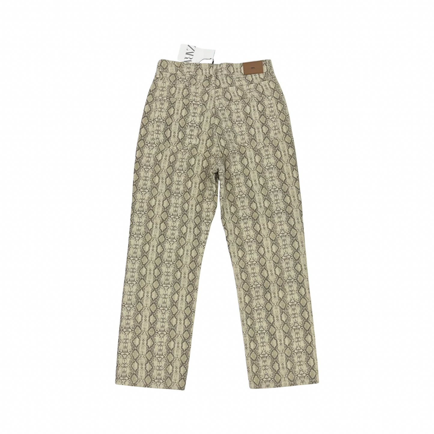 Jeans Straight By Zara In Snakeskin Print, Size:6