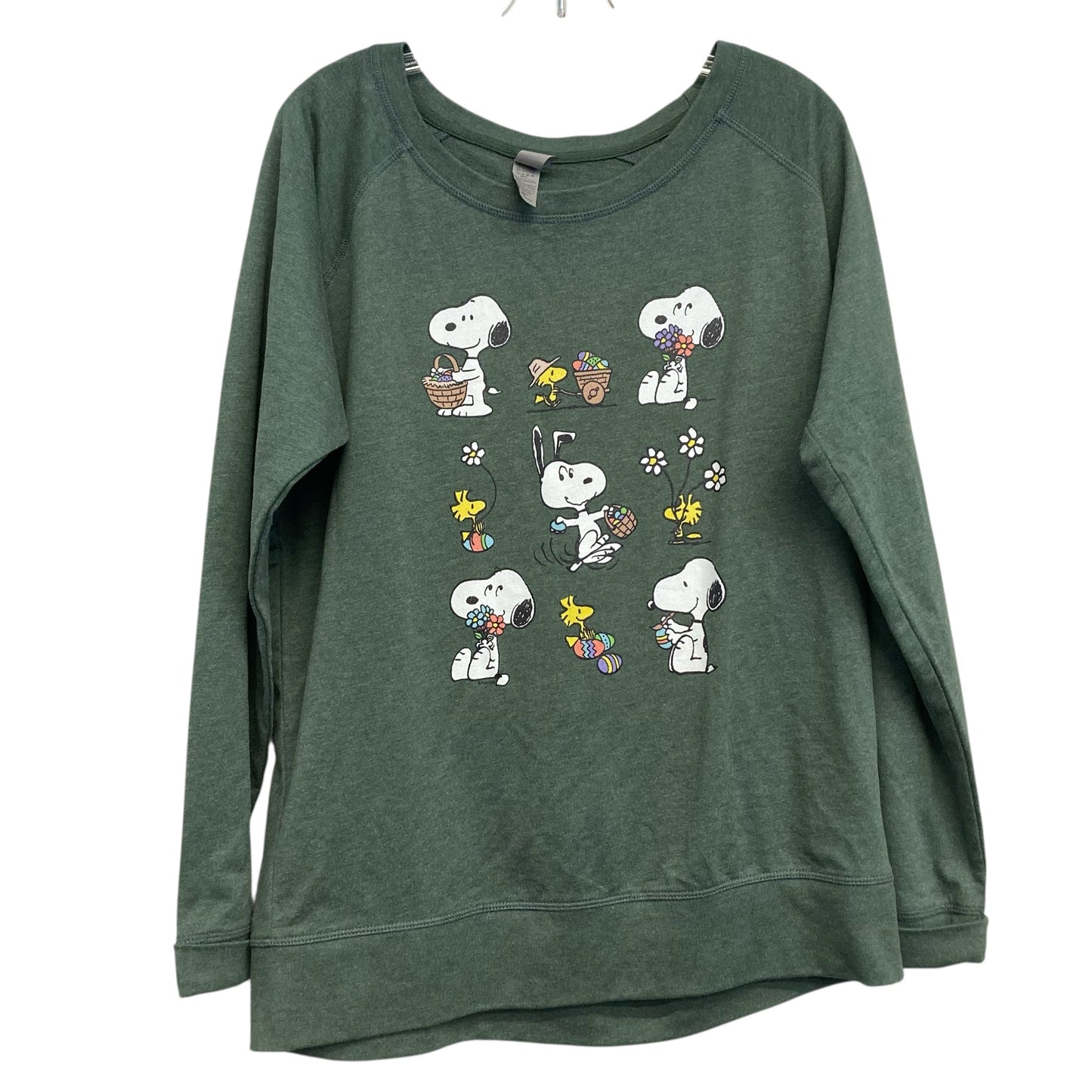 Top Ls By Instant Message In Green, Size:Xl