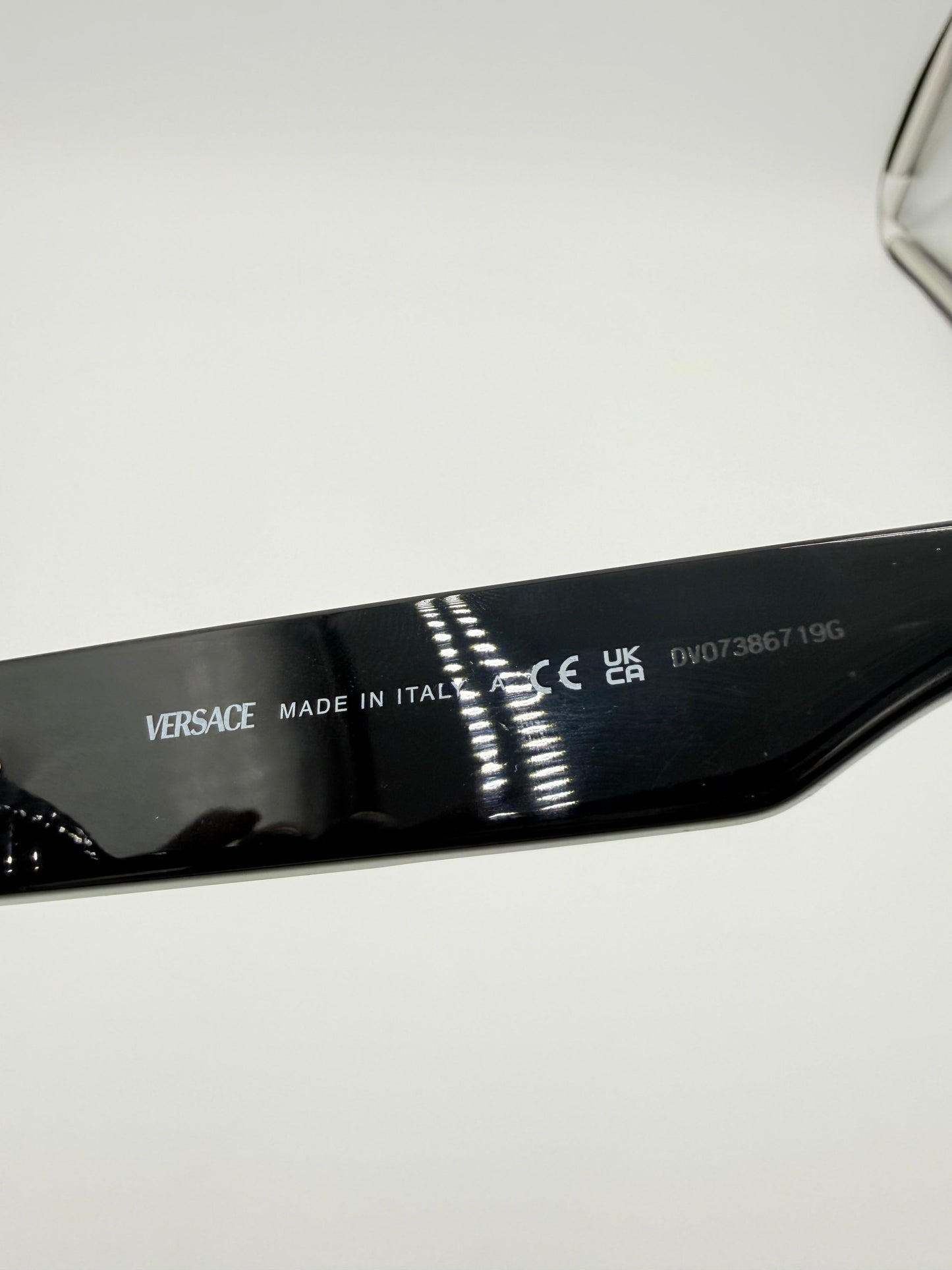 Sunglasses Luxury Designer By Versace In Black & Gold, Size: