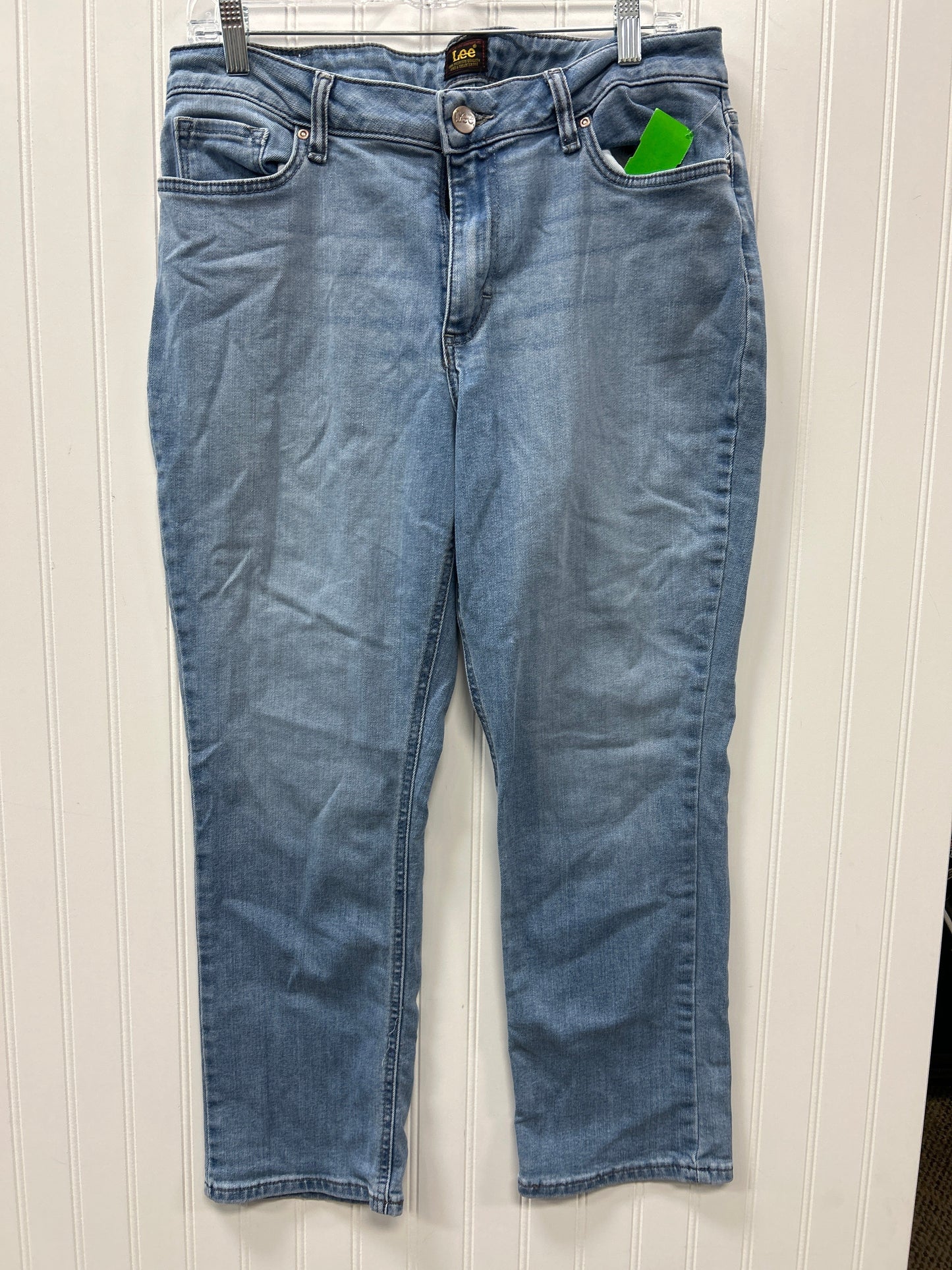 Jeans Straight By Lee In Blue Denim, Size:14