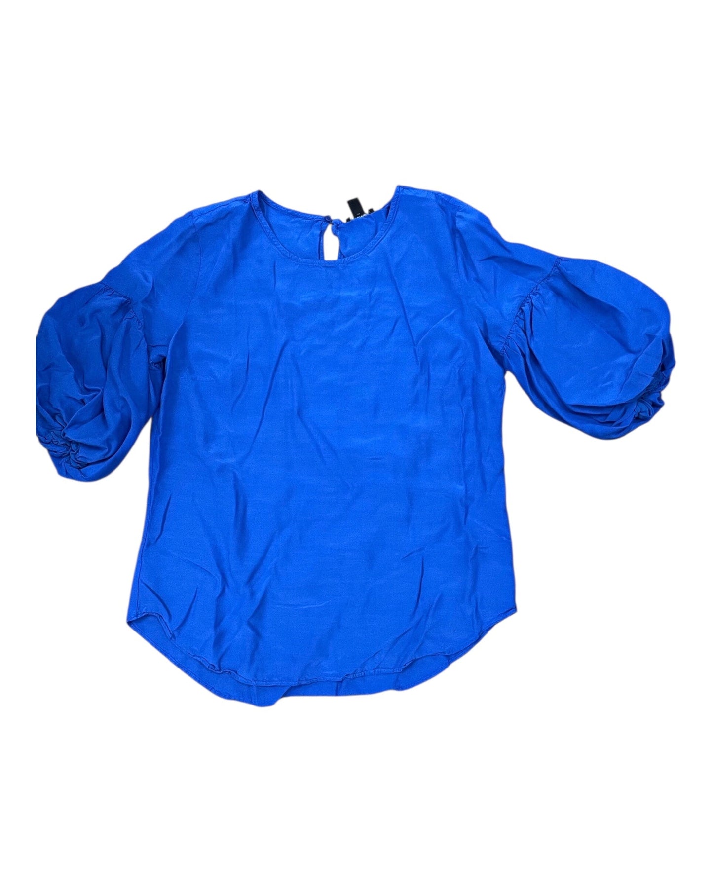 Blouse Ss By Ann Taylor In Blue, Size:S