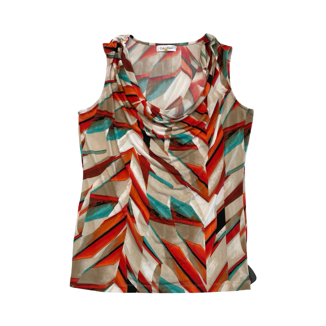 Top Sleeveless By Calvin Klein In Multi, Size:M