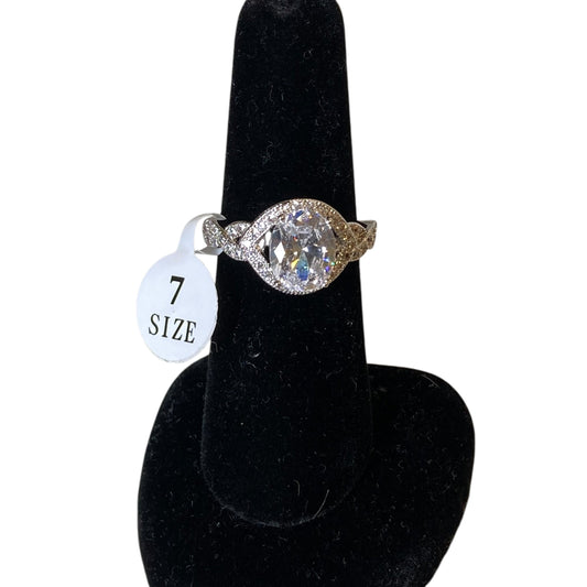 Ring Statement  In Silver, Size:7