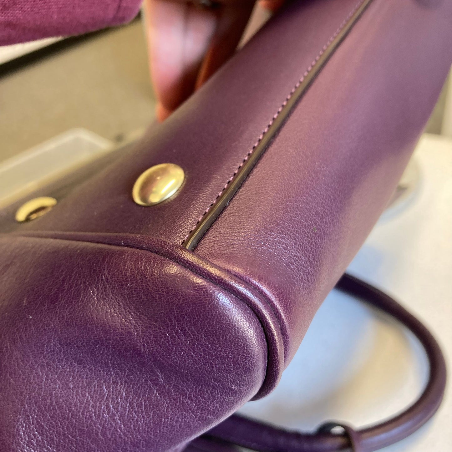 Handbag Designer By Coach In Purple, Size:Large