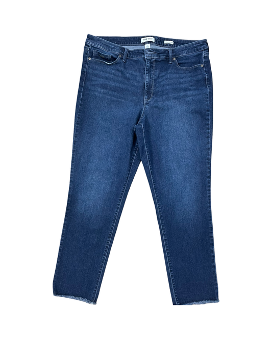 Jeans Cropped By Nine West In Blue Denim, Size:16