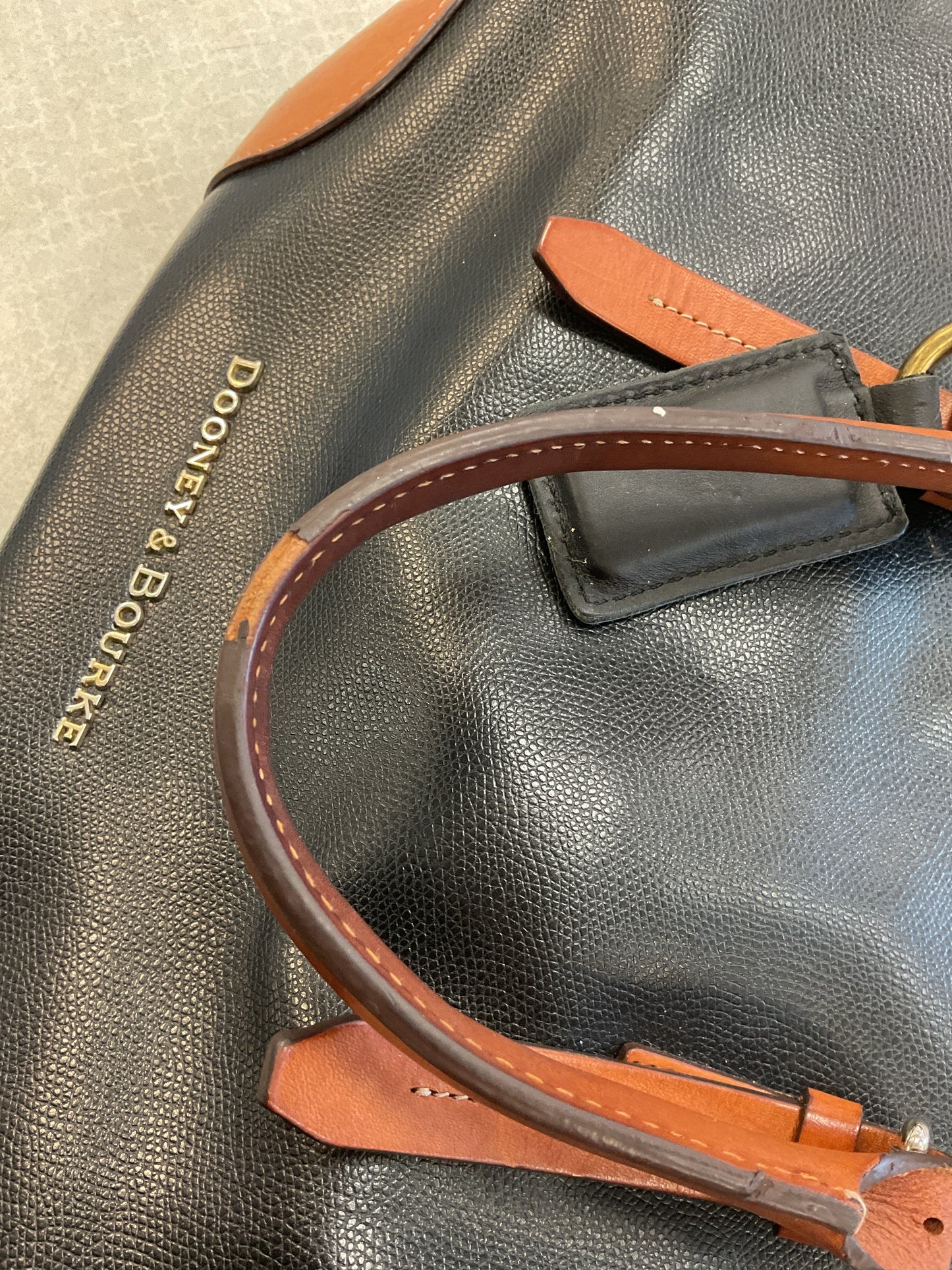 Handbag Designer By Dooney And Bourke In Black & Brown, Size:Medium